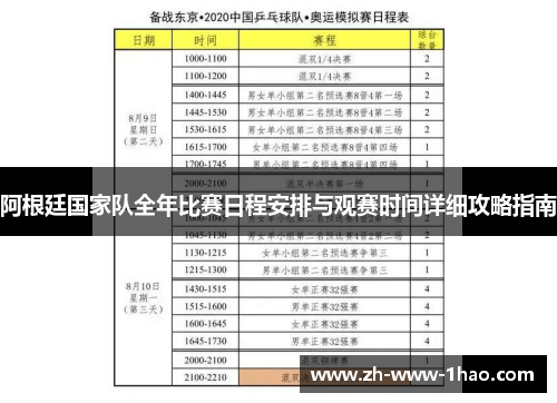 阿根廷国家队全年比赛日程安排与观赛时间详细攻略指南